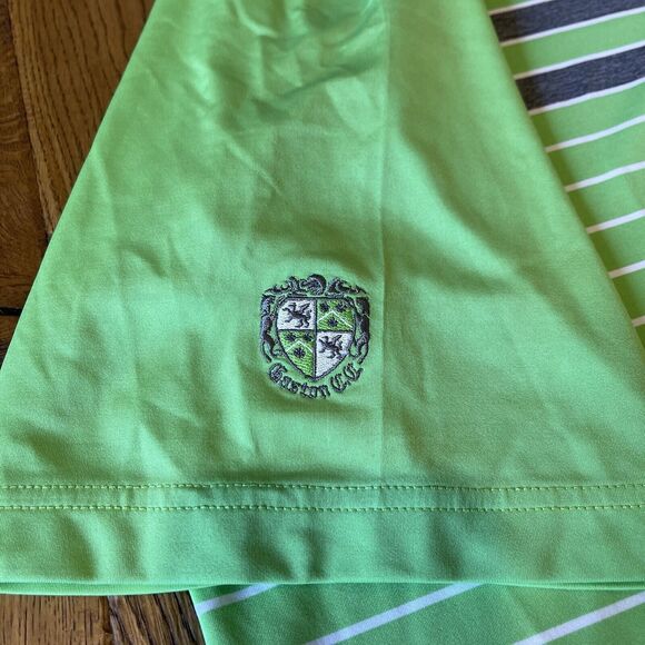 FootJoy FJ Men's Green Grey Striped Short Sleeve Logo Polo Golf Shirt Size L - Picture 7 of 7